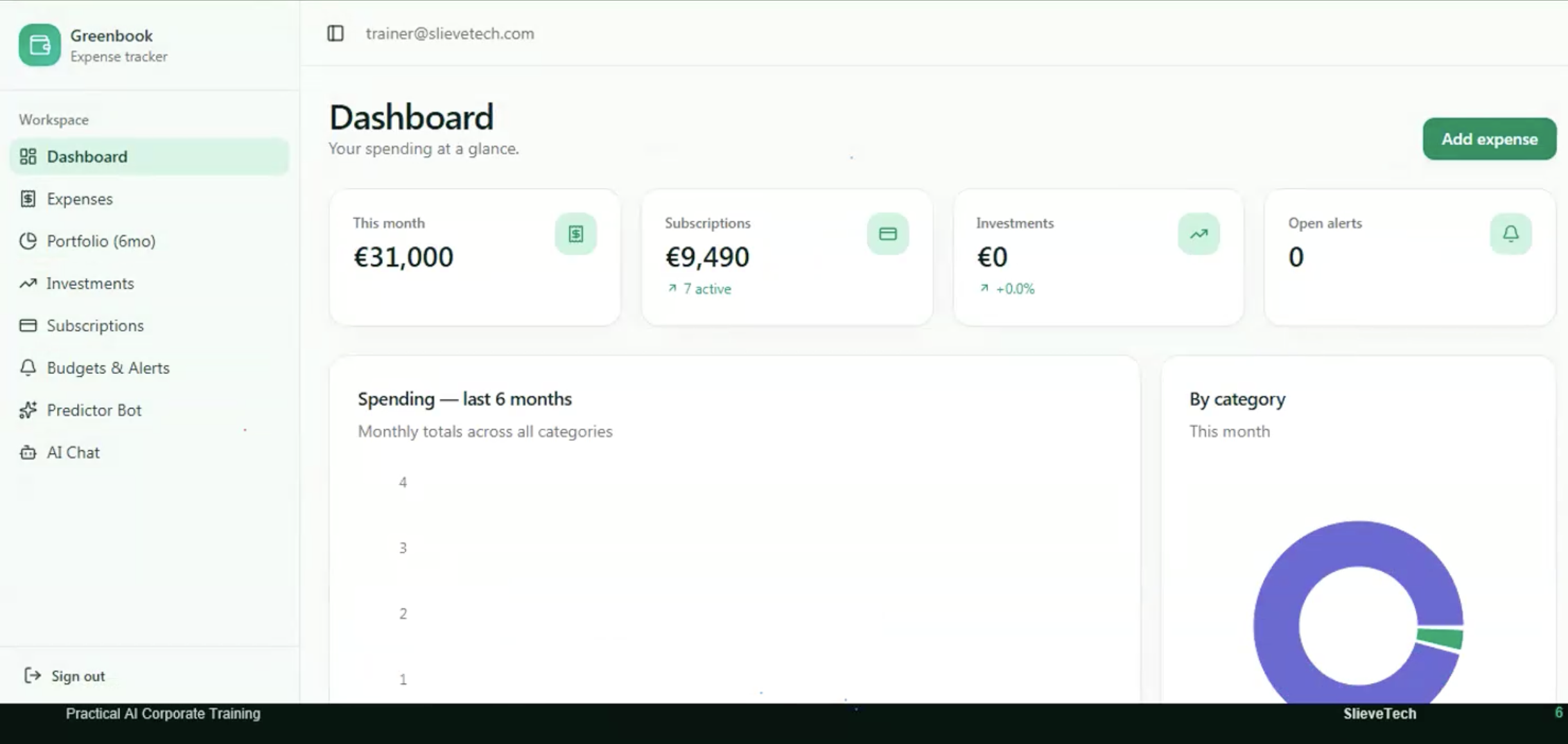 Working AI app output from SlieveTech workshop demo